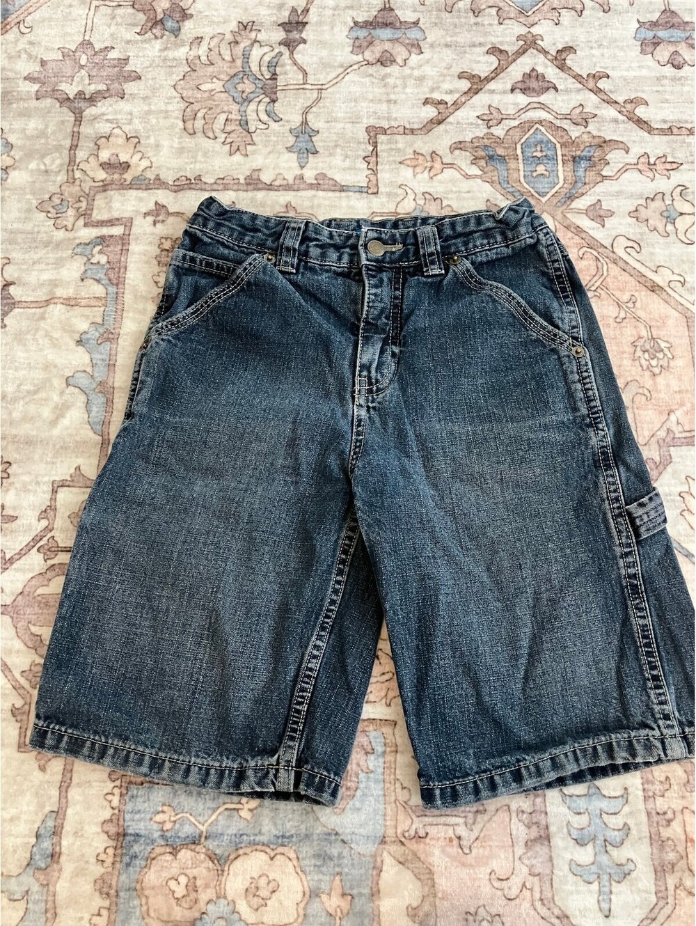 Greendog Kids 7 Dark Wash Denim Carpenter Shorts Cotton Adjustable Waist